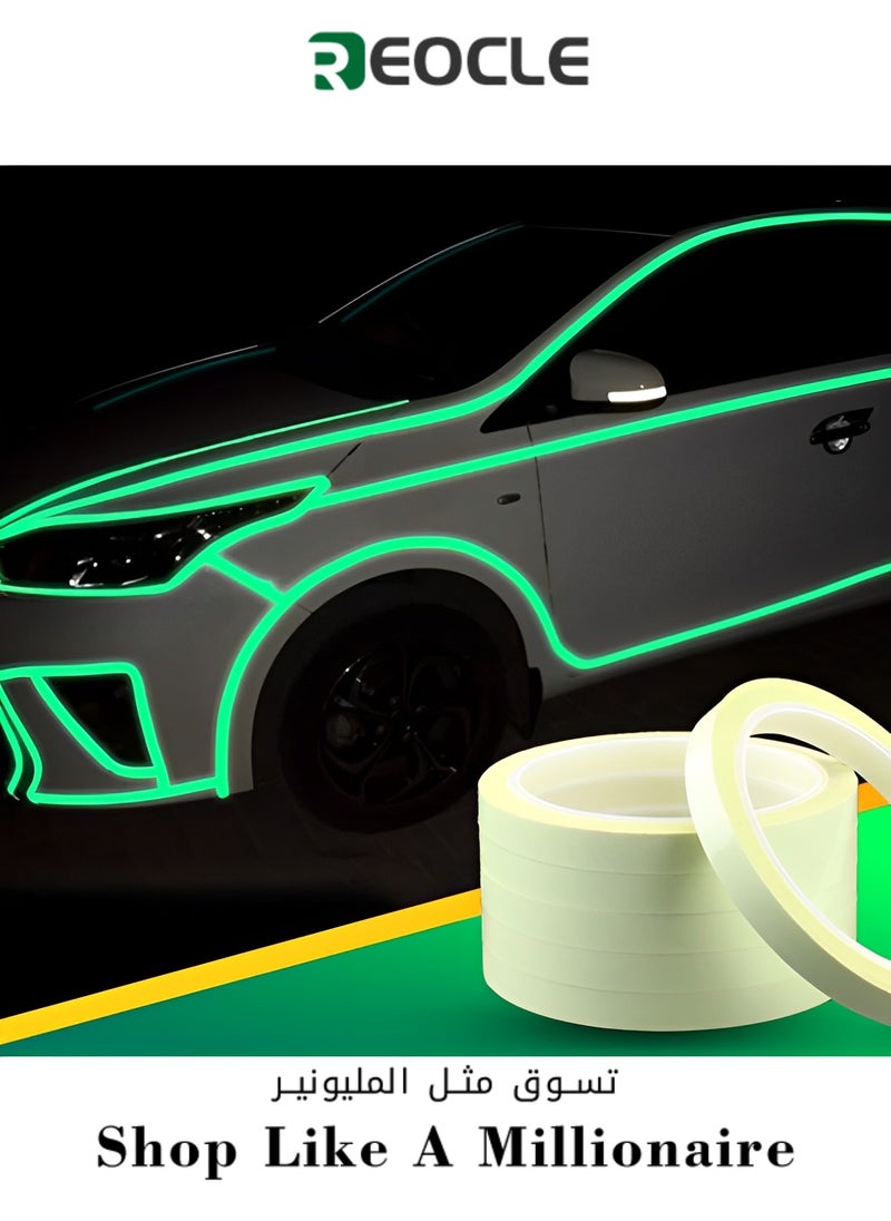 REOCLE Glow in The Dark Tape 0.79inch*10ft/2cm*3m Luminous Emergency Roll Luminescent Safety Egress Markers for Stairs, Walls, Steps, Exit Sign or Theatre Stage Floor  - Image 1