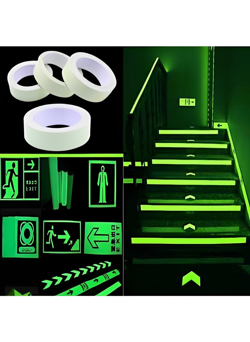 REOCLE Glow in The Dark Tape 0.79inch*10ft/2cm*3m Luminous Emergency Roll Luminescent Safety Egress Markers for Stairs, Walls, Steps, Exit Sign or Theatre Stage Floor  - Image 4