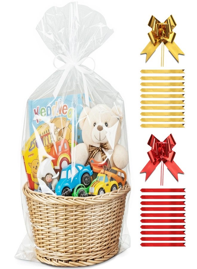 Jadairy Cellophane Bags 24x30 in, 20 Pcs Cellophane Wrap for Gift Baskets (Bows - Image 1