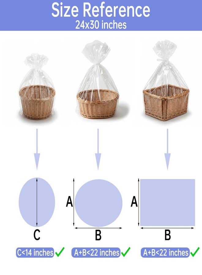 Jadairy Cellophane Bags 24x30 in, 20 Pcs Cellophane Wrap for Gift Baskets (Bows - Image 4