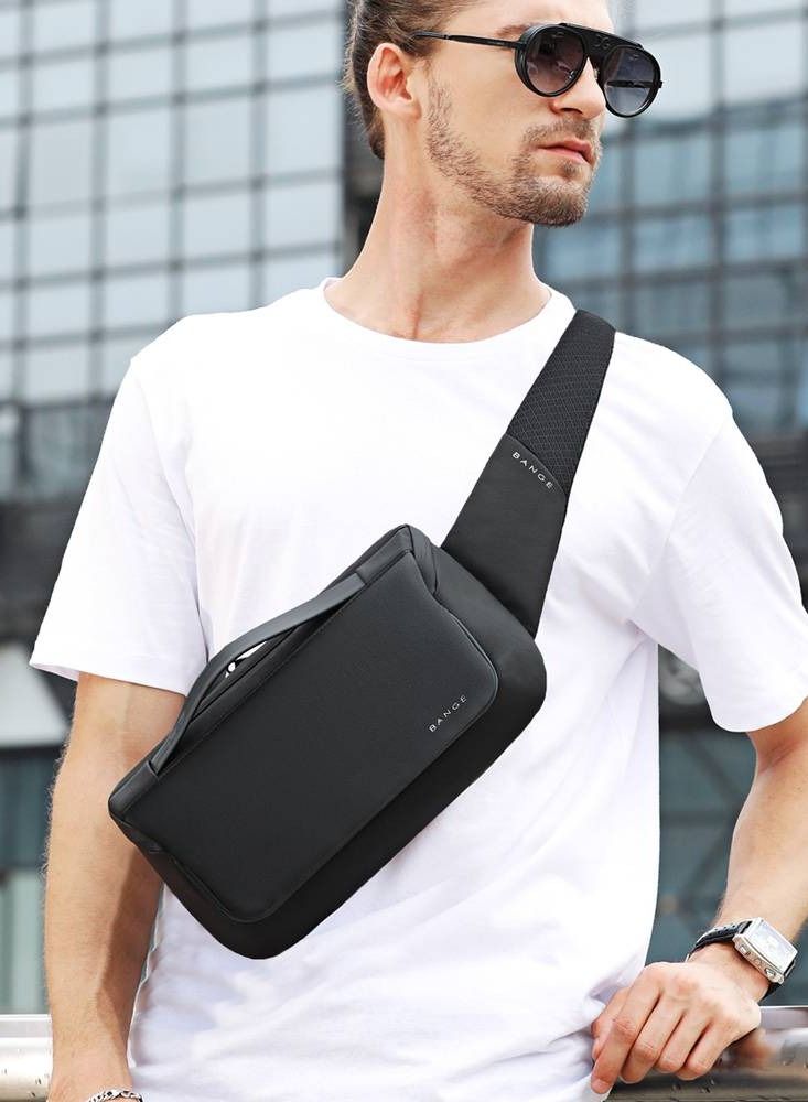 BANGE BANGE Sling Waterproof Crossbody Bag For Men Grey  - Image 3