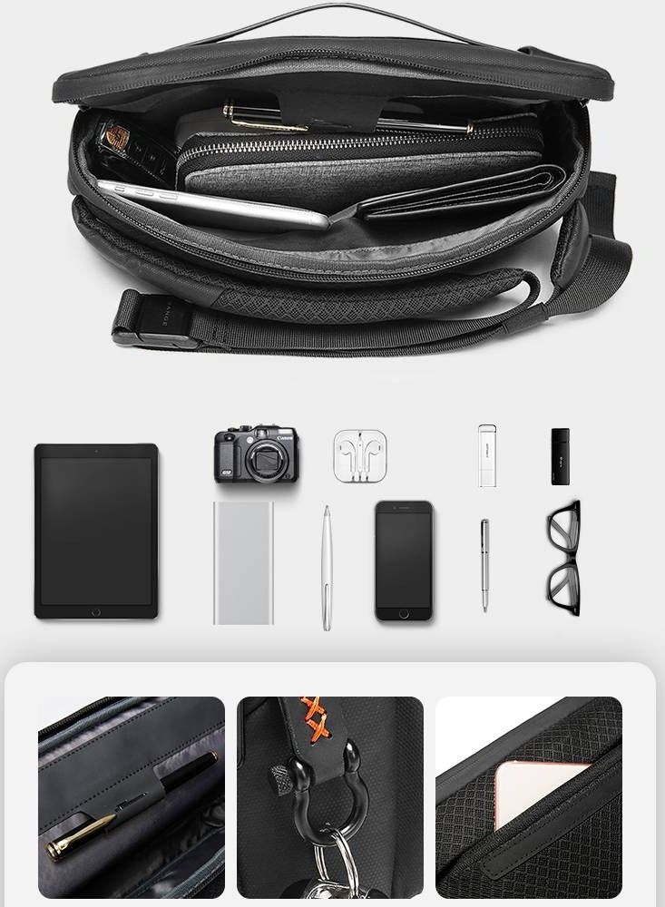 BANGE BANGE Sling Waterproof Crossbody Bag For Men Grey  - Image 4