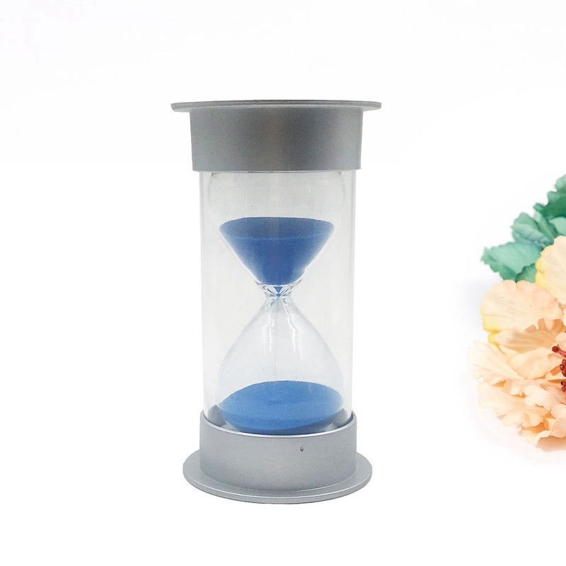 🧸 ساعة رملية بتصميم إبداعي 25 دقيقة بزخرفة فضية ورمال زرقاء صغيرة ديكور منزلي لعبة هدية - Image 3