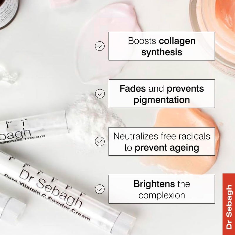 Dr. Sebagh Dr Sebagh Pure Vitamin C Powder Cream Travel Size 195 g Unique PowdertoCream Formula Award Winning Improves Complexion Reduces Discoloration Enhances Collagen Lightweight Refreshing - Image 5