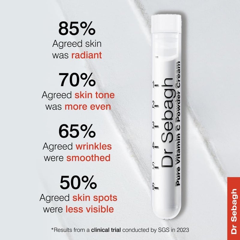 Dr. Sebagh Dr Sebagh Pure Vitamin C Powder Cream Travel Size 195 g Unique PowdertoCream Formula Award Winning Improves Complexion Reduces Discoloration Enhances Collagen Lightweight Refreshing - Image 3