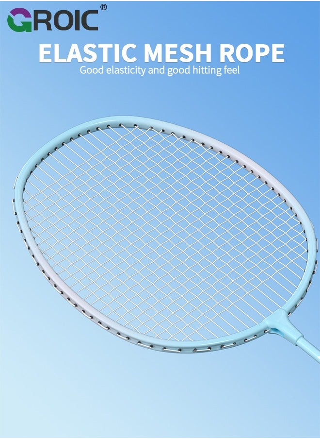 2 Pieces Badminton Set,Outdoor sports set,Badminton Set Including 1 Badminton Bag,2 Rackets,3 badminton balls,2 Replacement Grip Tapes