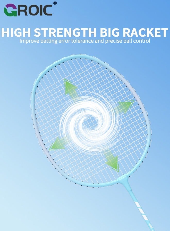 GROIC 2 Pieces Badminton Set,Outdoor sports set,Badminton Set Including 1 Badminton Bag,2 Rackets,3 badminton balls,2 Replacement Grip Tapes  - Image 3