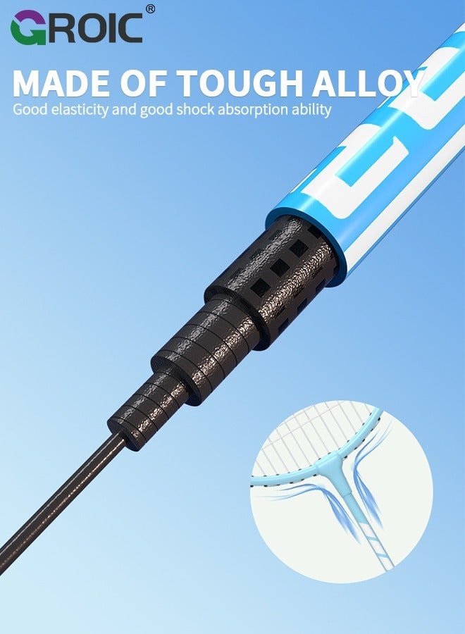 GROIC مجموعة كرة الريشة مكونة من قطعتين، مجموعة رياضية خارجية، مجموعة كرة الريشة تتضمن 1 حقيبة كرة الريشة، 2 مضارب، 3 كرات كرة الريشة، 2 شريطين بديلين - Image 4