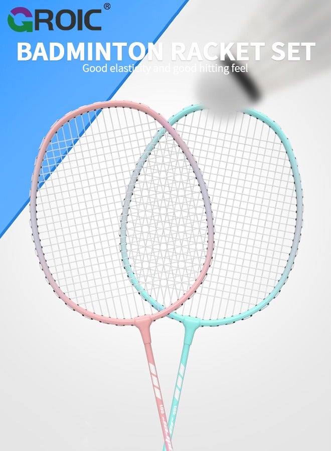 GROIC 2 Pieces Badminton Set,Outdoor sports set,Badminton Set Including 1 Badminton Bag,2 Rackets,3 badminton balls,2 Replacement Grip Tapes - Image 2