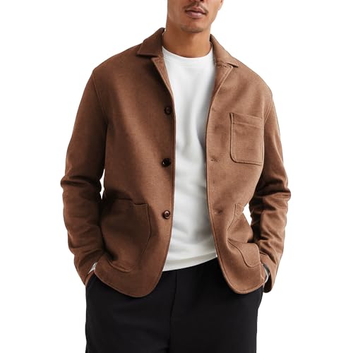 WZIKAI Men's Casual Sport Coat Jacket Regular Fit Lightweight Suit Jacket for Men Brown XXXL - Image 1