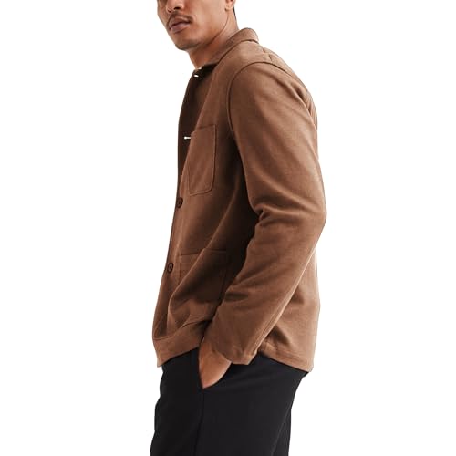 WZIKAI Men's Casual Sport Coat Jacket Regular Fit Lightweight Suit Jacket for Men Brown XXXL - Image 2