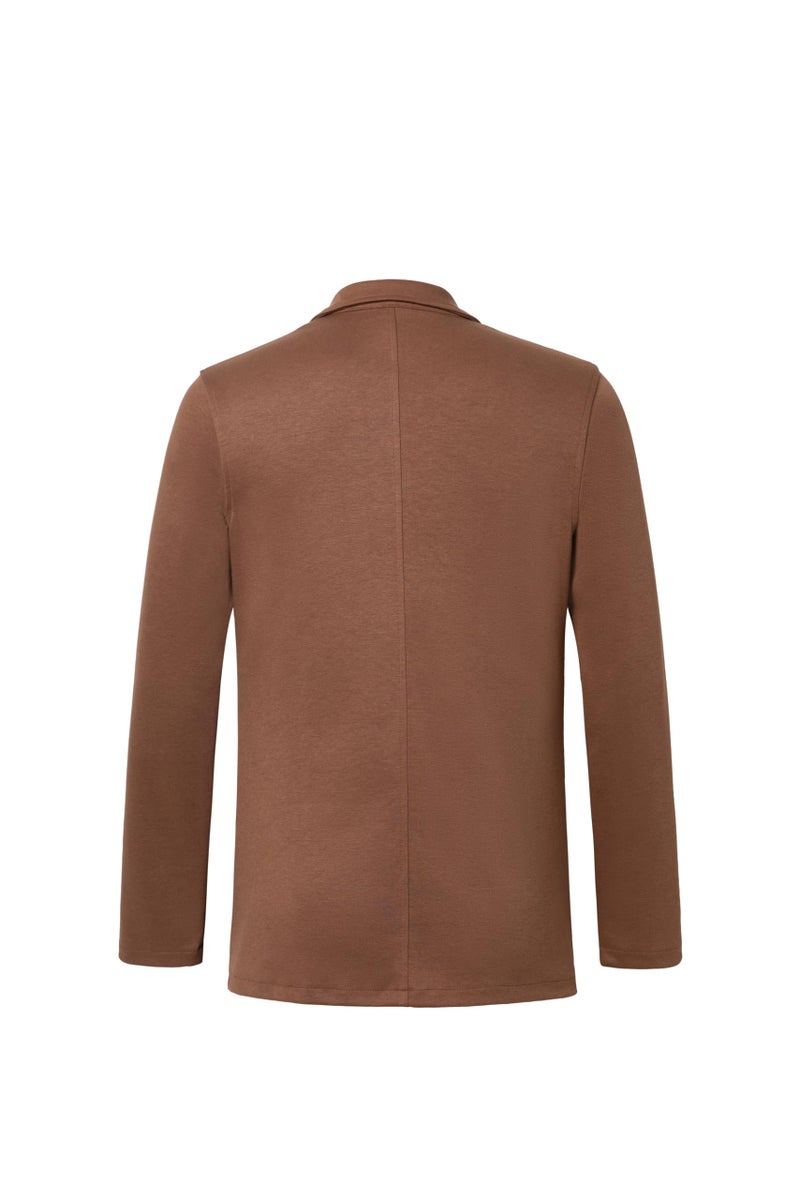 WZIKAI Men's Casual Sport Coat Jacket Regular Fit Lightweight Suit Jacket for Men Brown XXXL - Image 4