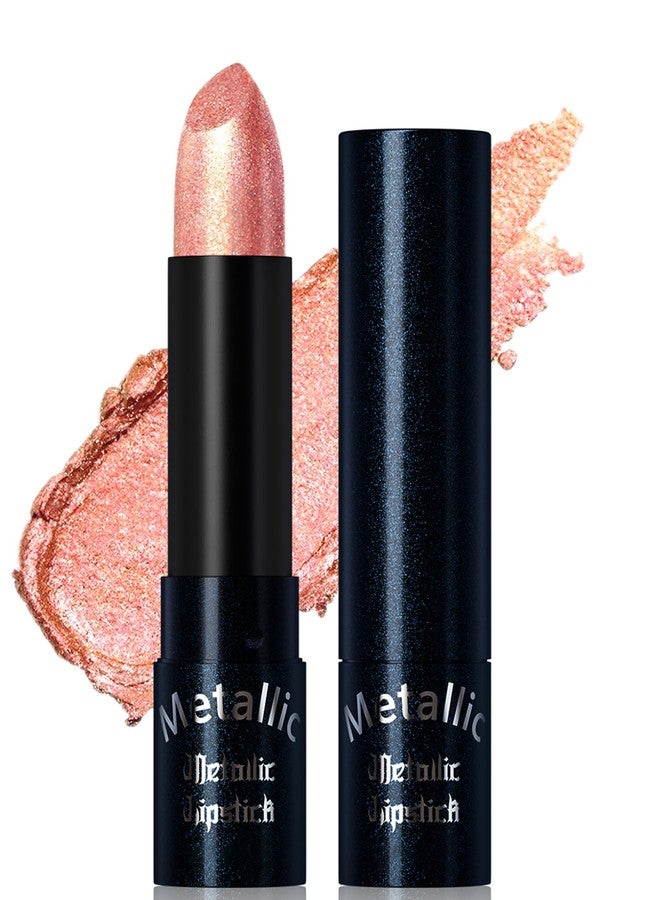 DuaTana Glitter Nude Pink Metallic Lipstick for Women,Long Lasting Shimmer Sparkling Diamond Lipstick Glitter High Pigmented Lip Gloss Metallic Matte Red Lip Color Stain Waterproof,Non Stick Lips Makeup-01 - Image 1