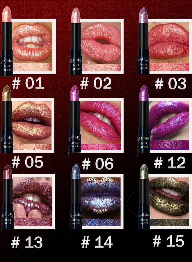 DuaTana Glitter Nude Pink Metallic Lipstick for Women,Long Lasting Shimmer Sparkling Diamond Lipstick Glitter High Pigmented Lip Gloss Metallic Matte Red Lip Color Stain Waterproof,Non Stick Lips Makeup-01 - Image 3
