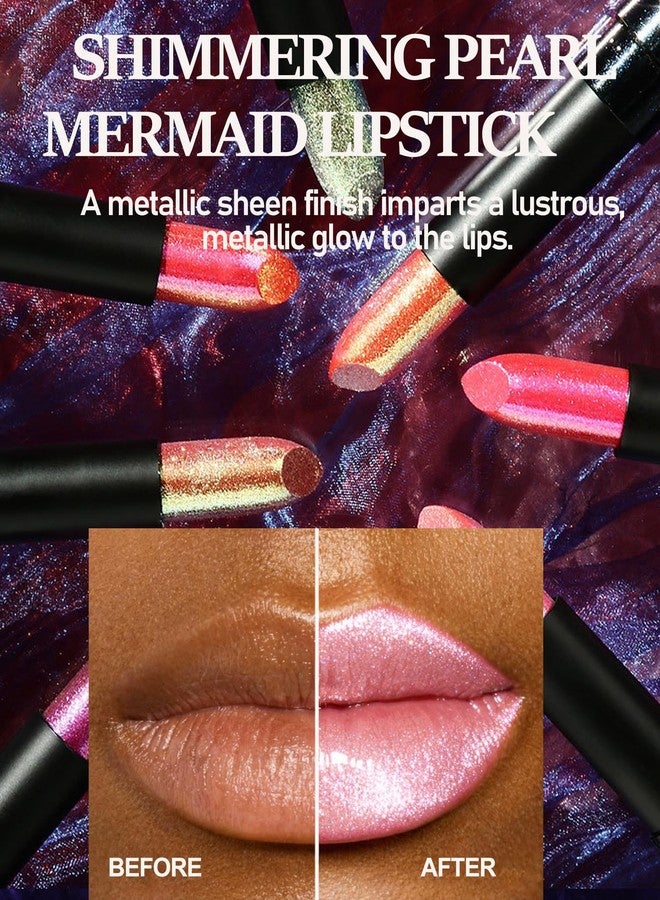 DuaTana Glitter Nude Pink Metallic Lipstick for Women,Long Lasting Shimmer Sparkling Diamond Lipstick Glitter High Pigmented Lip Gloss Metallic Matte Red Lip Color Stain Waterproof,Non Stick Lips Makeup-01 - Image 5