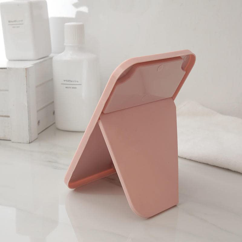 Mockery Desktop Makeup Mirror, Foldable Makeup Mirror Simple Portable Princess Mirror Square Mirror Makeup Mirror Small Folding Mirror with Stand 90°Adjustable Rotation with Stand for Women (Pink) - Image 5