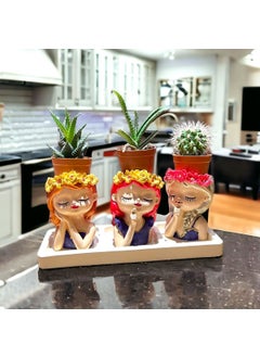 Taşdevri Life Tasdevri Life Succulent Girls 3 Piece Flowerpot Set 3  - Image 3