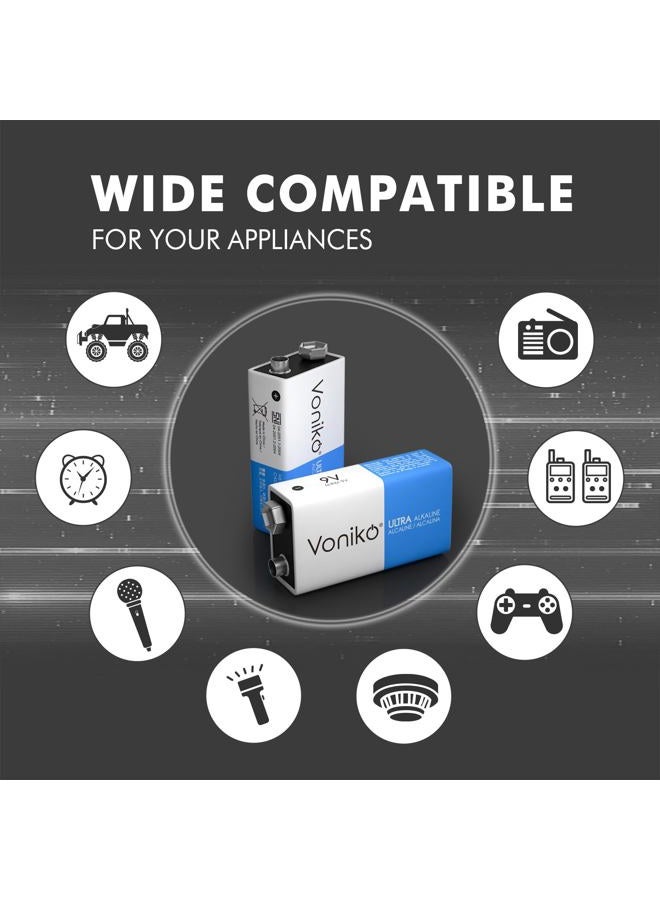 Voniko 9V Batteries - Alkaline 9V Battery 4 Pack - Ultra Long Lasting with a 7 - Year Shelf Life - Image 5
