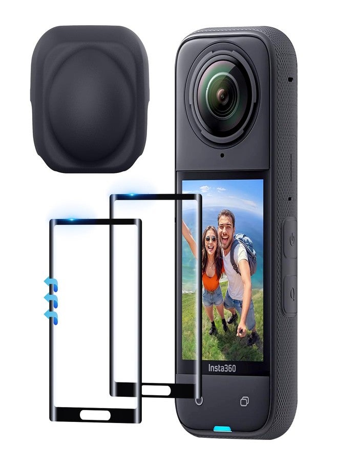 MxSpvce Insta 360 X4 Screen Protector for Insta360 X4 Accessories, Silicone Design insta 360 X4 Lens Cap for insta 360 X4 Accessories - Image 1