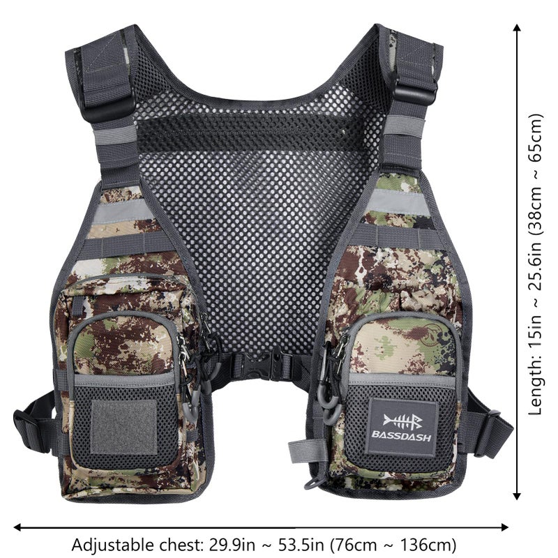 BASSDASH FV08 Ultra Lightweight Fly Fishing Vest for Men and Women Portable Chest Pack One Size Fits Most - Image 2