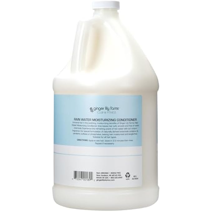 ginger lily farms CLUB & FITNESS MOISTURIZING CONDITIONER FOR DRY HAIR, 100% VEGAN & CRUELTY-FREE, RAIN WATER SCENT, 1 GALLON (128 FL OZ) REFILL - Image 3