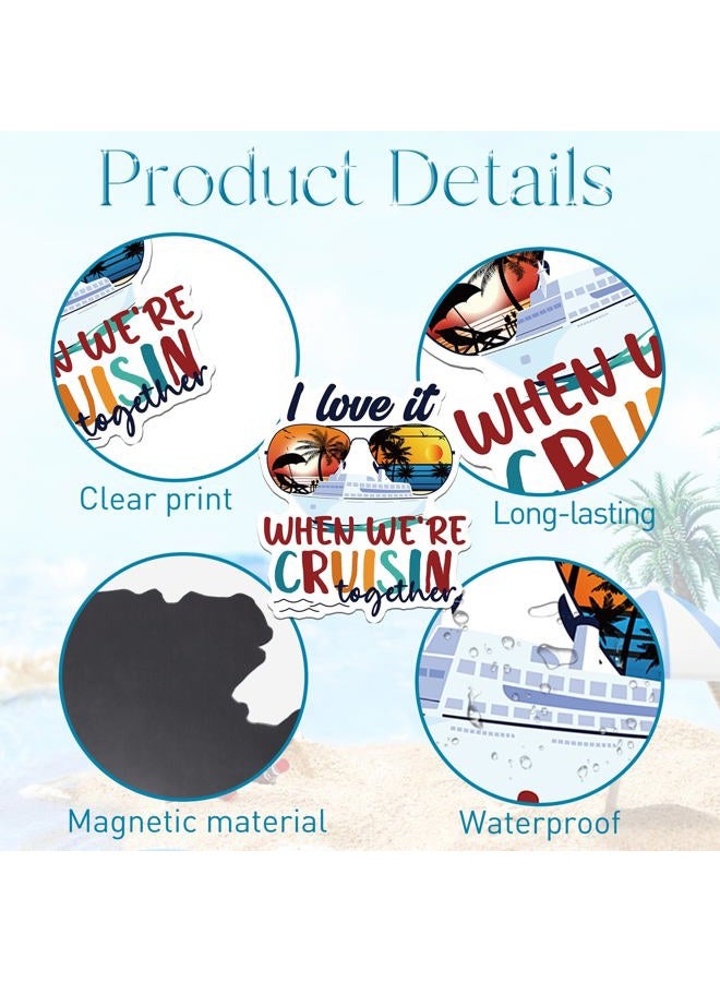 MENIFEND Family Cruise Door Decorations Magnetic, 4 Pcs Retro Family Trip 2026 Cruise Magnets, Nautical Vacation Ship Cabin Door Signs Fridge Magnets Decor - Image 3