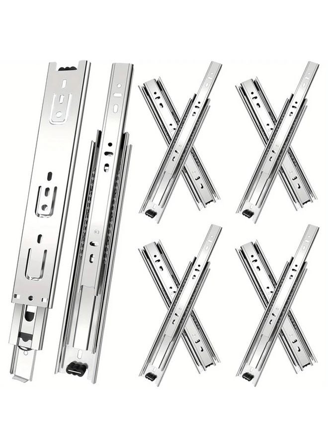 10 Inch 250mm Full Extension Drawer Slides 4 Pairs 100 LB Capacity Side Mount - Image 1