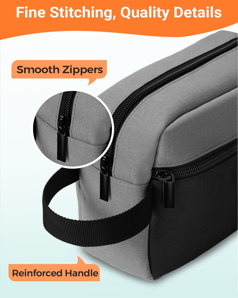 Elviros Travel Toiletry Bag for Men Hanging Toiletries Dopp Kit Small Bathroom Hygiene Tool and Medicine bag for Traveling Essential Shaving Pouch,Gifts for Men(Grey&Black) - Image 5