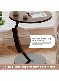 Rock Pow Sofa Side Table Bedside End Table C Shaped End Table Easy to Assemble Metal Frame Nightstand Portable Multi-Functional Overbed Table  - Image 4