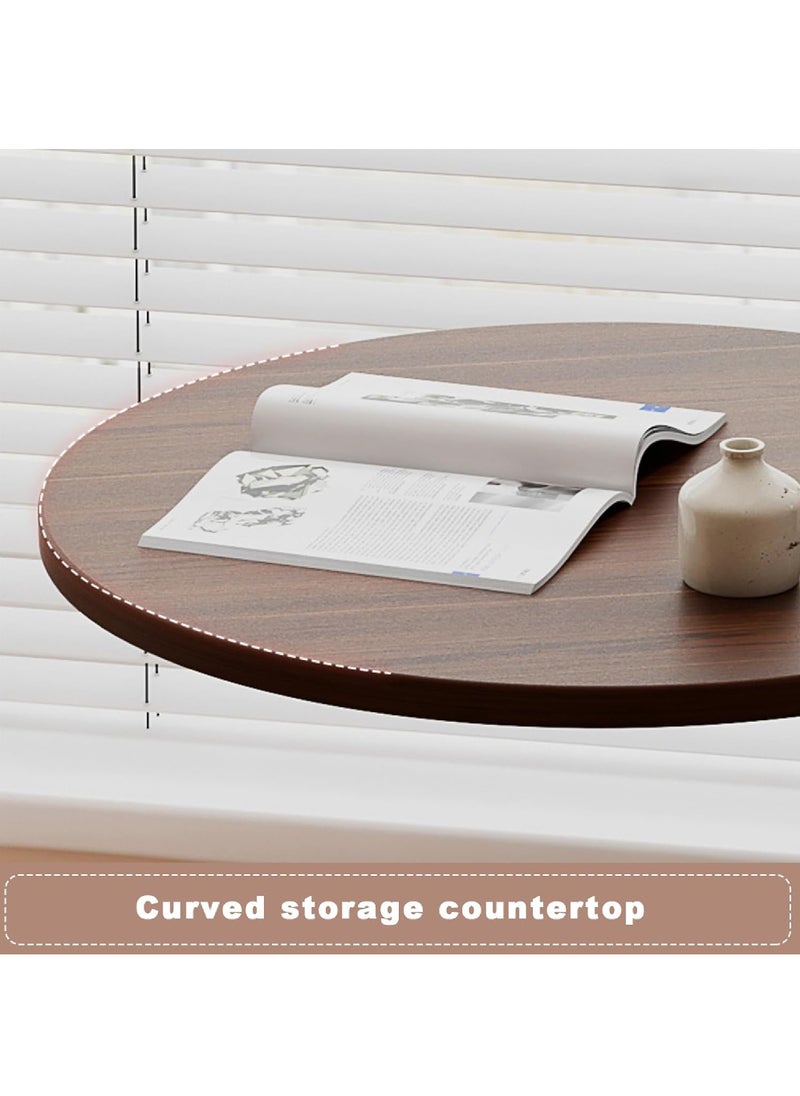 Rock Pow - Sofa Side Table Bedside End Table C Shaped End Table Easy to Assemble Metal Frame Nightstand Portable Multi-Functional Overbed Table - Image 1