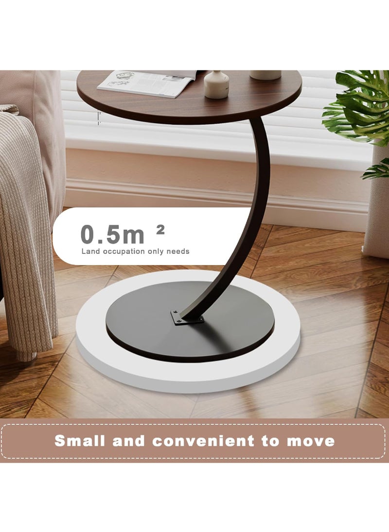 Rock Pow - Sofa Side Table Bedside End Table C Shaped End Table Easy to Assemble Metal Frame Nightstand Portable Multi-Functional Overbed Table - Image 1