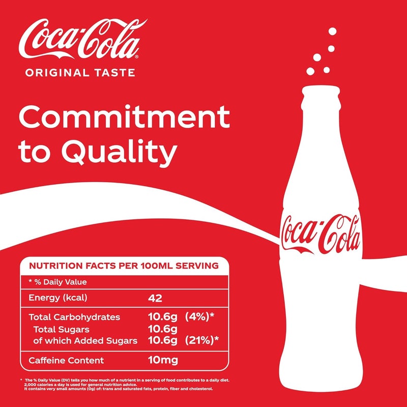 Coca-Cola Original Taste, Carbonated Soft Drink, Can 330ml, Pack of 6 - Image 2