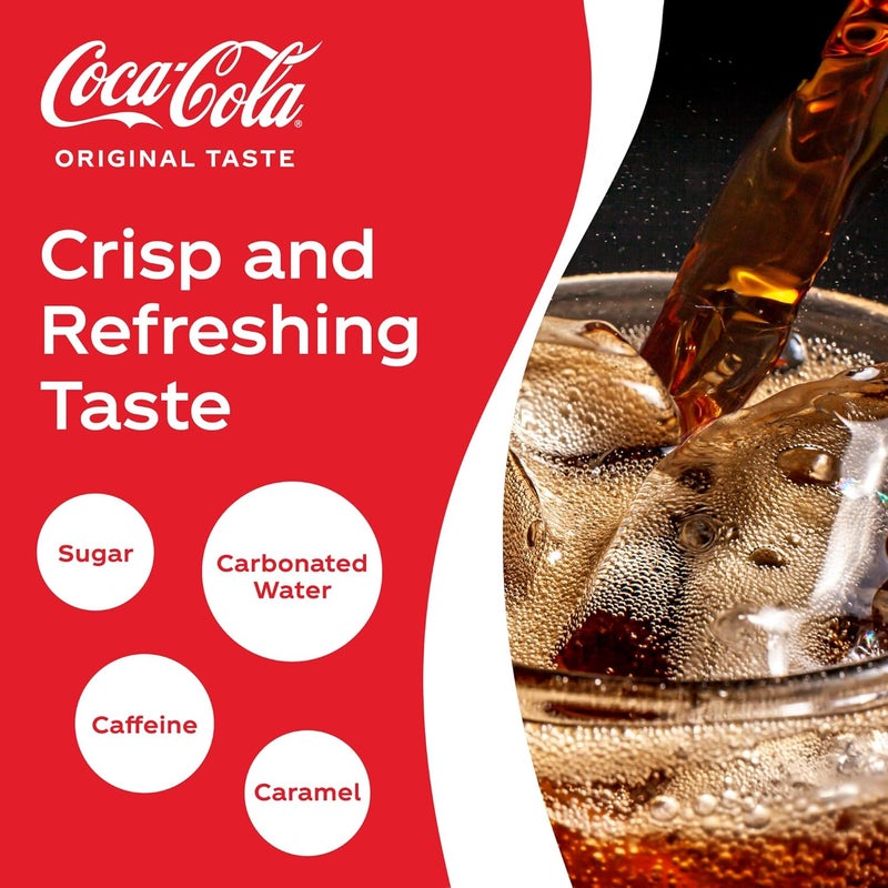 Coca-Cola Original Taste, Carbonated Soft Drink, Can 330ml, Pack of 6 - Image 4