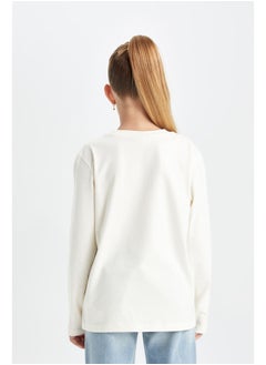 DeFacto Girl Knitted Regular Fit Crew Neck Long Sleeve T-Shirt  - Image 5