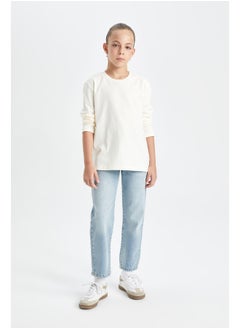 DeFacto Girl Knitted Regular Fit Crew Neck Long Sleeve T-Shirt  - Image 4