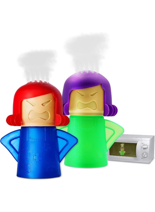 Abnaok Microwave Steam Cleaner, 2 PCS Angry Mama Oven Cleaners Easily Clean in Minutes Cleans Add Vinegar and Water for Home or Office with English Manual - Image 1