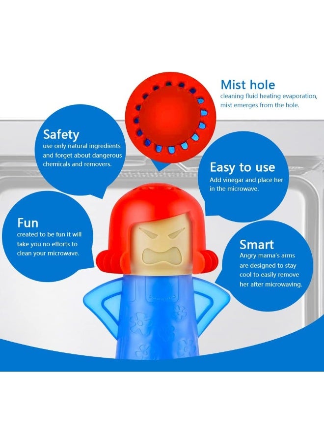 Abnaok Microwave Steam Cleaner, 2 PCS Angry Mama Oven Cleaners Easily Clean in Minutes Cleans Add Vinegar and Water for Home or Office with English Manual - Image 2