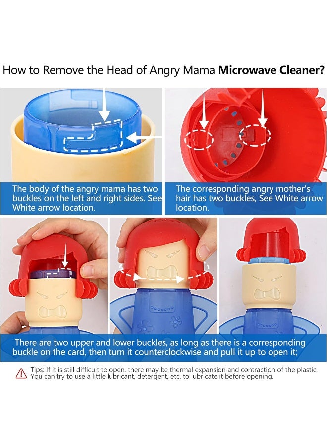 Abnaok Microwave Steam Cleaner, 2 PCS Angry Mama Oven Cleaners Easily Clean in Minutes Cleans Add Vinegar and Water for Home or Office with English Manual - Image 5