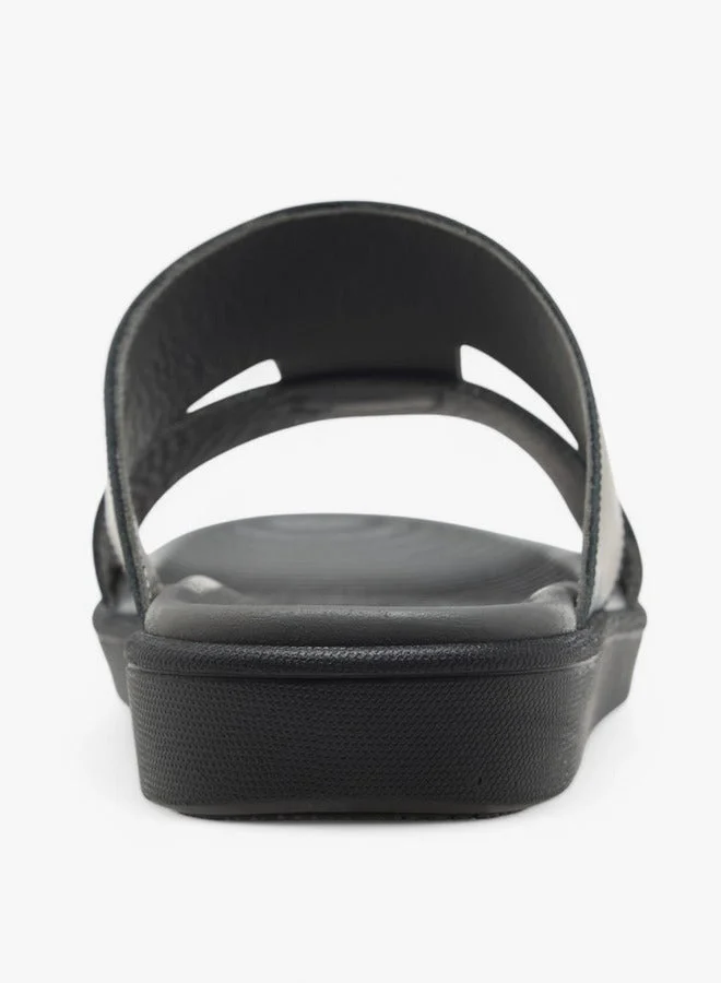 DUCHINI BLACK Men's Solid Slip-On Arabic Sandals Ramadan Collection for Men | Best Price UAE