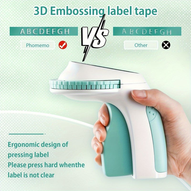 Phomemo Manual Punch Label Maker Pink With 10 Label Maker Tape Portable Vintage Embossing Machine 3D Effect Suitable For Office Home Organization DIY Crafting Compatible With Punch Paper Journals Scrapbooking No Electronics Required - Image 1