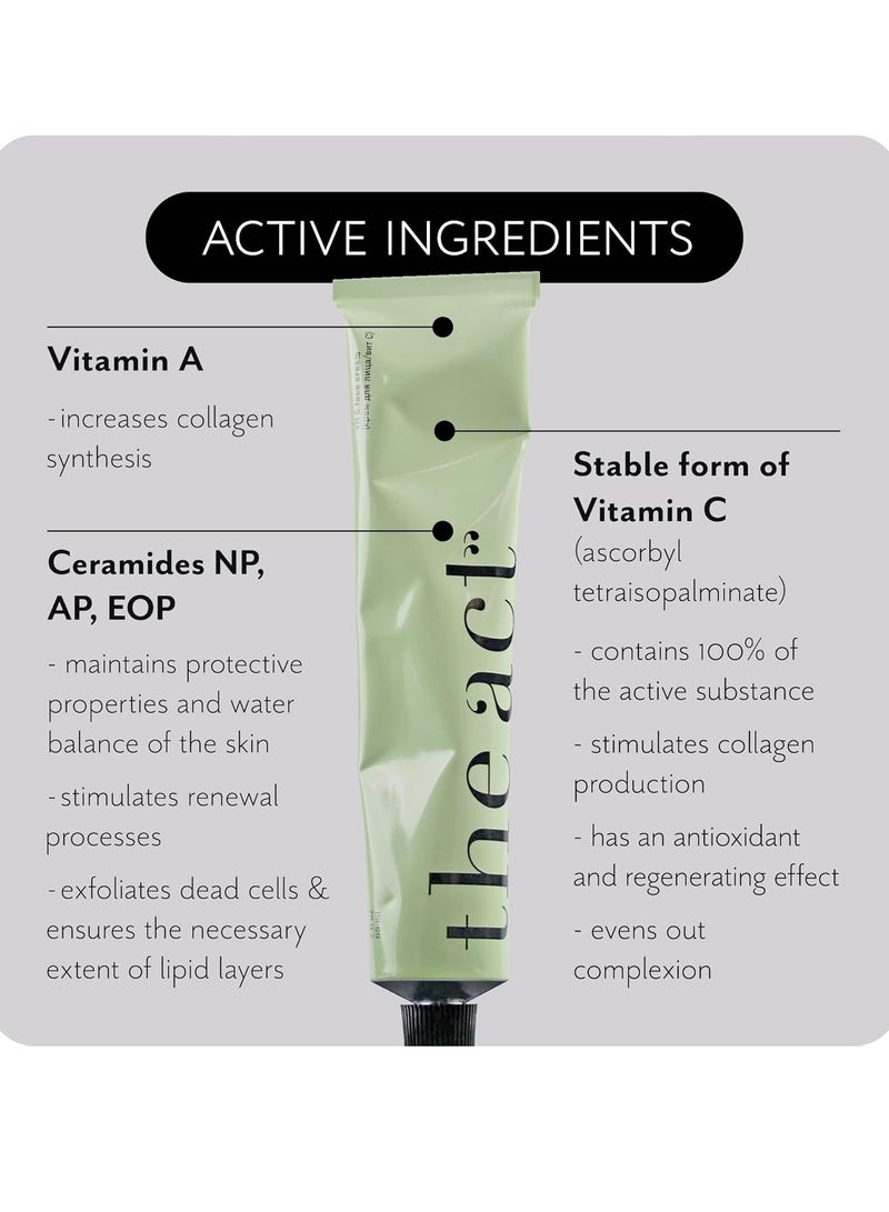 The Act Vitamin C Face Moisturizer Cream for Men and Women - Brightening & Hydrating | Anti-Aging Day & Night Cream with Ceramides & Antioxidants for All Skin Types | Lightweight, Non-Greasy, Vegan 2.5 oz  - Image 2