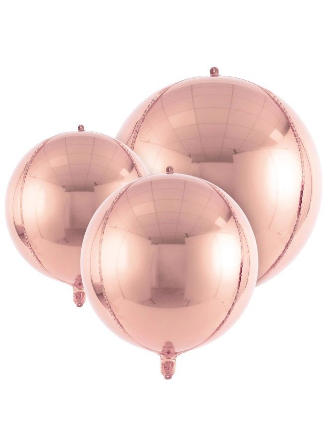 TOTAFAM 18 Pcs Rose Gold Foil Balloons Shiny Round Balloons Set Large Balloon Arch for Birthday Graduation Wedding Bachelorette Party Decorations, 5 Pcs 22 Inches, 5 Pcs 15 Inches, 8 Pcs 10 Inches - Image 1