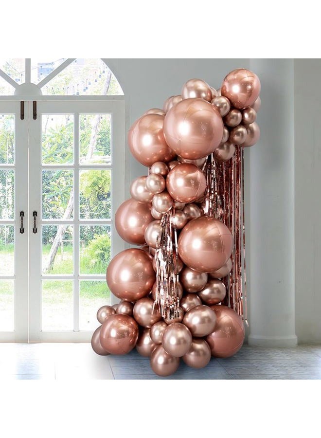 TOTAFAM 18 Pcs Rose Gold Foil Balloons Shiny Round Balloons Set Large Balloon Arch for Birthday Graduation Wedding Bachelorette Party Decorations, 5 Pcs 22 Inches, 5 Pcs 15 Inches, 8 Pcs 10 Inches - Image 4