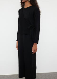 trendyol Black Knitwear Cardigan Dress Bottom-Top Set TCTAW25US00000  - Image 3