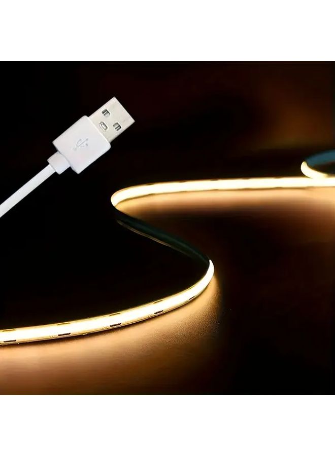 شريط إل إي دي من نوع USB COB 5 فولت، شريط ضوئي مرن وناعم باللون الوردي الرومانسي، طول 0.3 متر لتزيين المنزل - Image 1