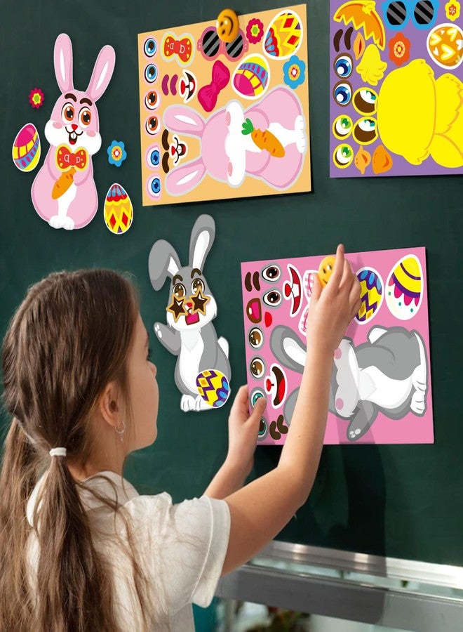 DUJAA 36 Sheet Easter Stickers for Kids,Easter Basket Stuffers,Make a Face Sticker, Make Your Own Animal Stickers,Party Favor Supplies Crafts - Image 5