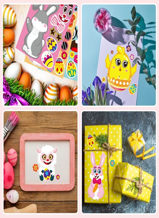 DUJAA 36 Sheet Easter Stickers for Kids,Easter Basket Stuffers,Make a Face Sticker, Make Your Own Animal Stickers,Party Favor Supplies Crafts - Image 4