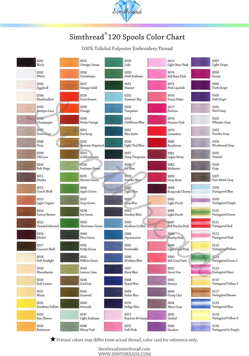 simthread 120 Madeira Colors Polyester Machine Embroidery Thread Kit 550Y(500M) Similar to Madeira and Robinson-Anton Colors 40 Weight for Home Embroidery Sewing Machines - Image 5