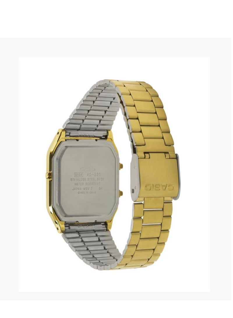 CASIO Men's Stainless Steel Analog & Digital Watch AQ-230GA-9BMQ - 39 mm - Gold - Image 5