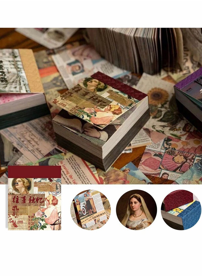 Generic - 400Pcs Junk Journal Vintage DIY Material Paper Journaling Supplies Scrapbooking Paper Retro Decorative Antique Art Craft Diary Journal Embellishment Supplies - Image 1
